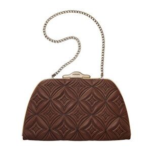 NWT FOSSIL vintage revival frame mini cow-hide bag